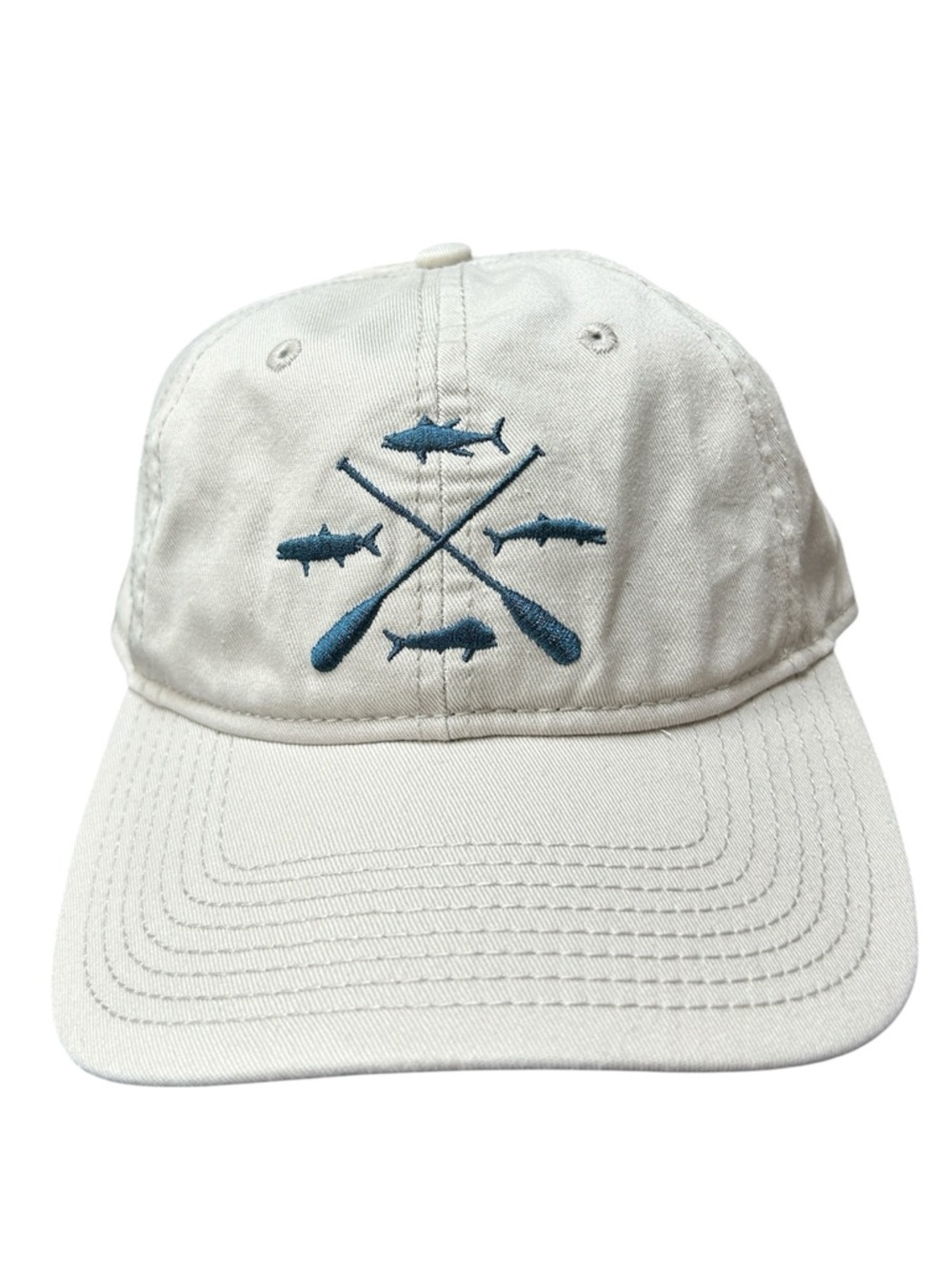 Salt Life Khaki Cotton Baseball Cap with Fishing Logo NWOT